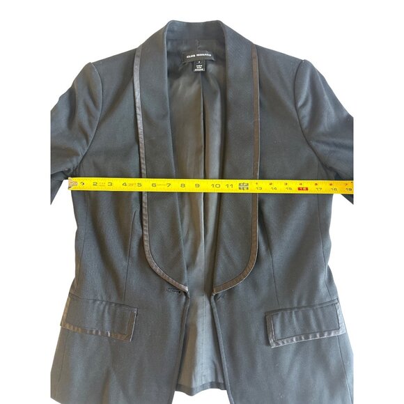 Club Monaco Black Satin-Trim Open Front Blazer Jacket Size 6 - Picture 6 of 12